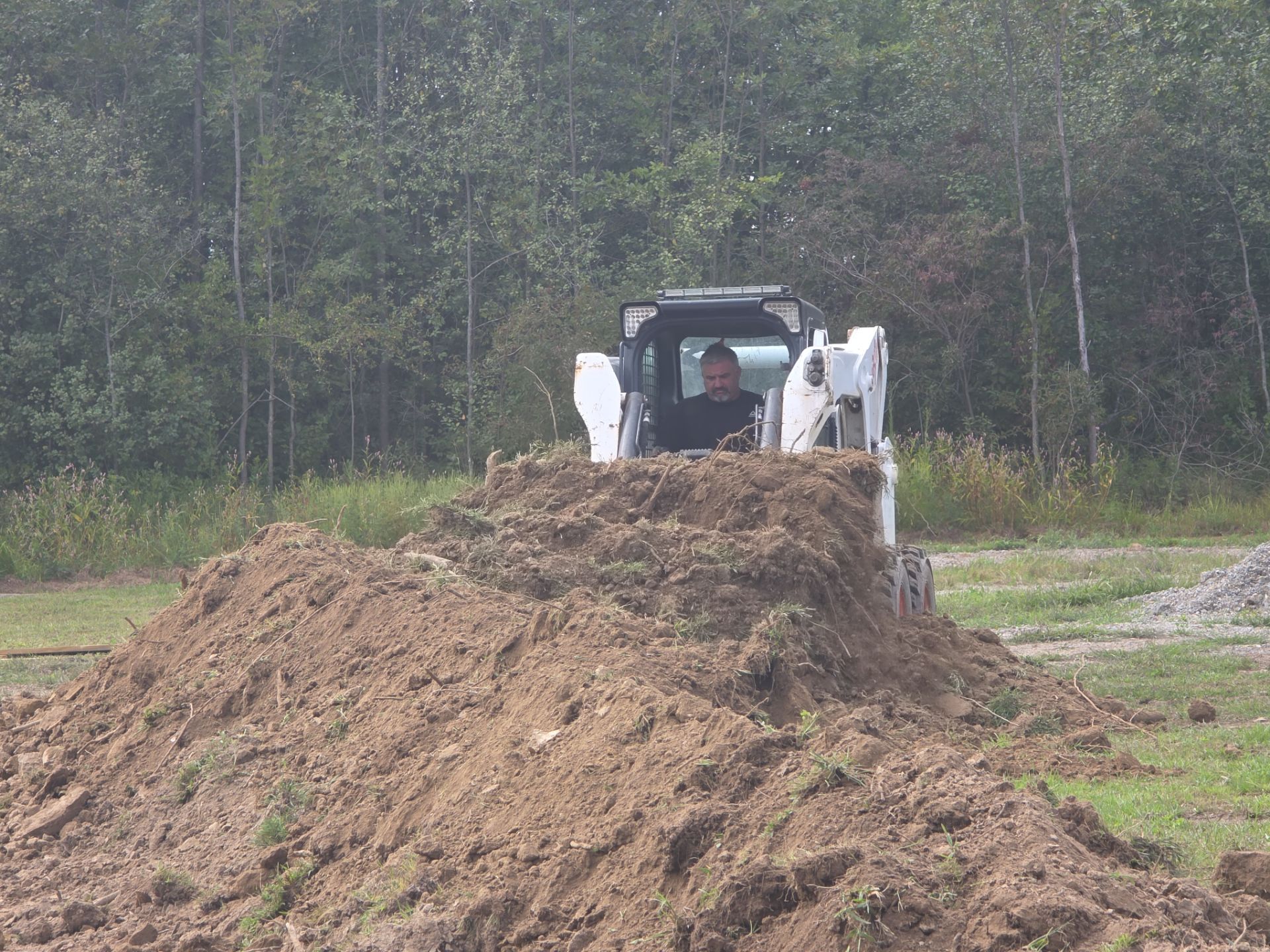 Skid steer loader construction site
